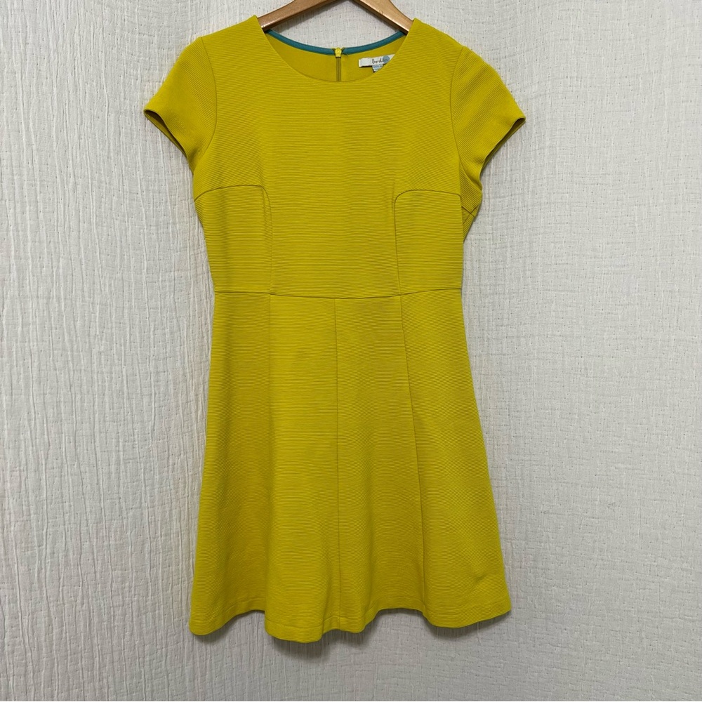 Boden Yellow Fit-and-Flare Dress